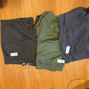 THREE PAIRS Old Navy Men's Shorts - Black, Green, and Gray